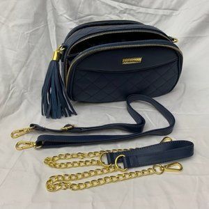 JOY & IMAN Quilted Genuine Leather Crossbody